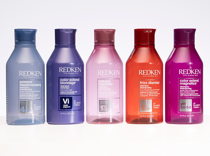 Redken shampoo bottles